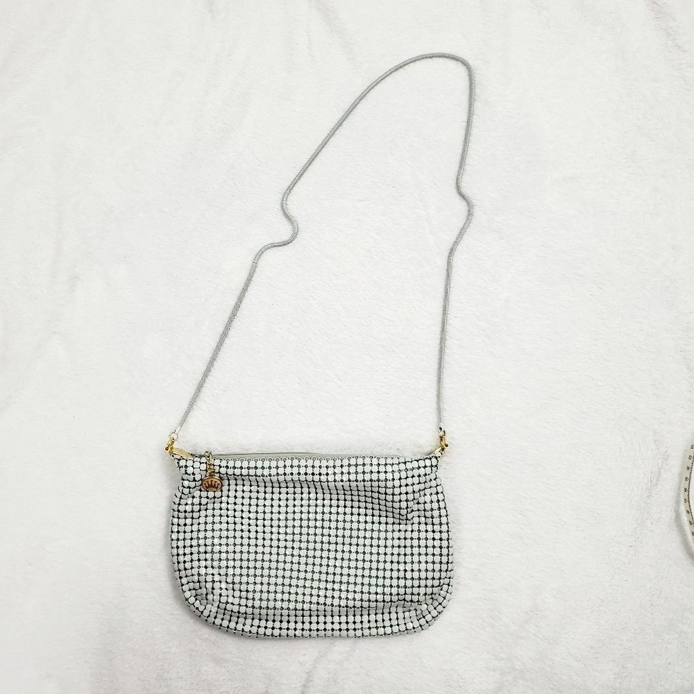 Vintage 1970s 1980s La Regale Chain mesh cross-body bag, Light Steel